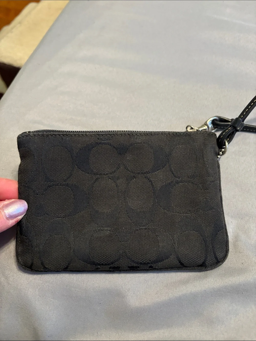 Vintage Y2K Coach Black Signature Canvas Wristlet